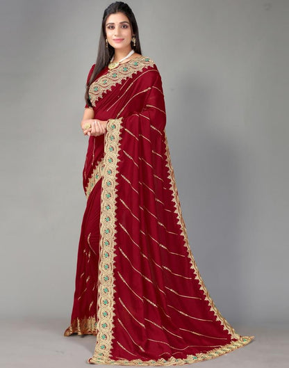 Maroon Silk Saree | Sudathi