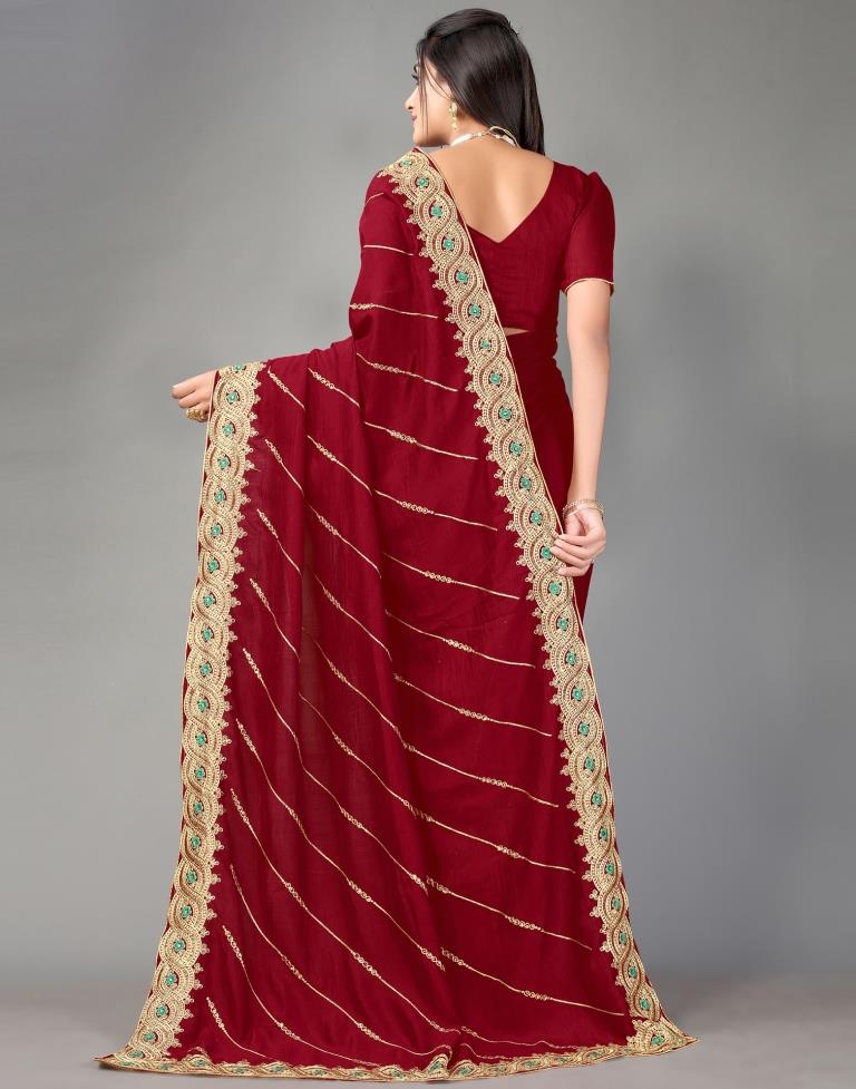 Maroon Silk Saree | Sudathi