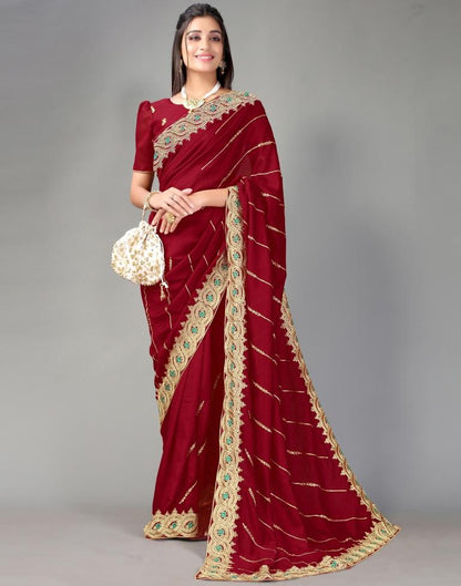 Maroon Silk Saree | Sudathi