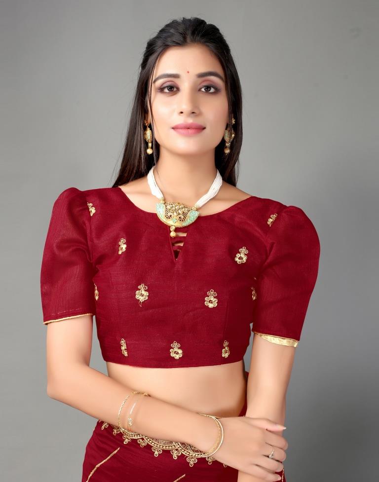 Maroon Silk Saree | Sudathi