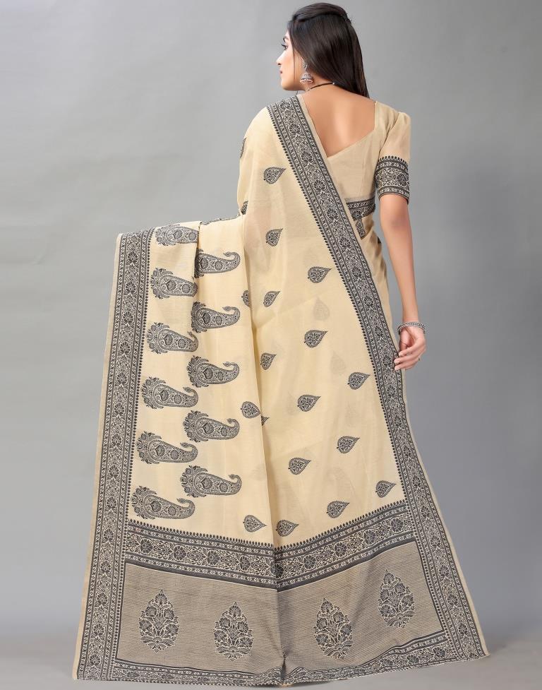 Beige Cotton Saree | Sudathi