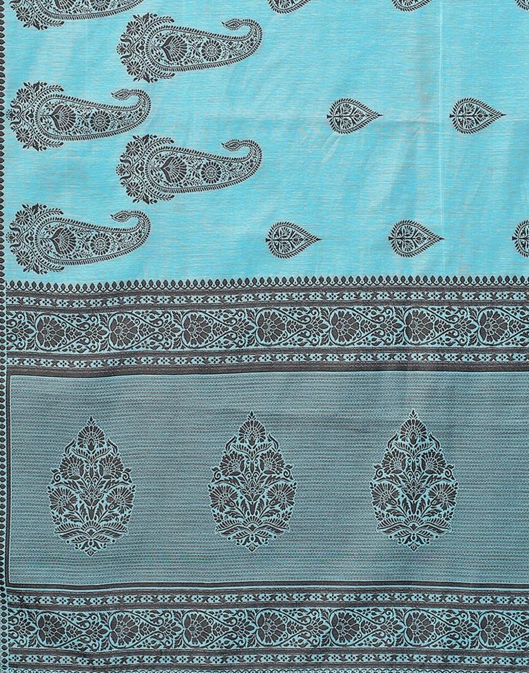 Sky Blue Cotton Saree | Sudathi