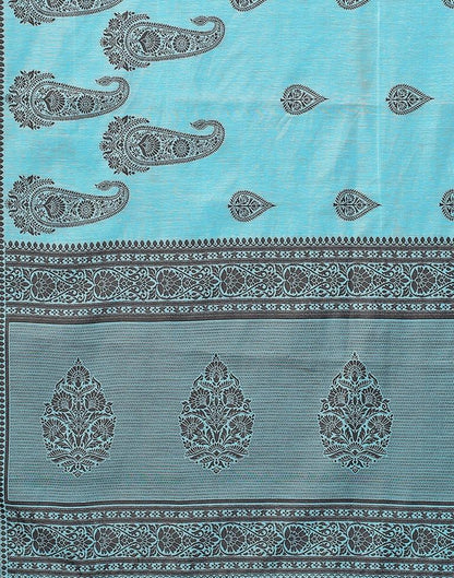 Sky Blue Cotton Saree | Sudathi