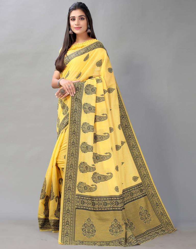 Yellow Cotton Saree | Sudathi