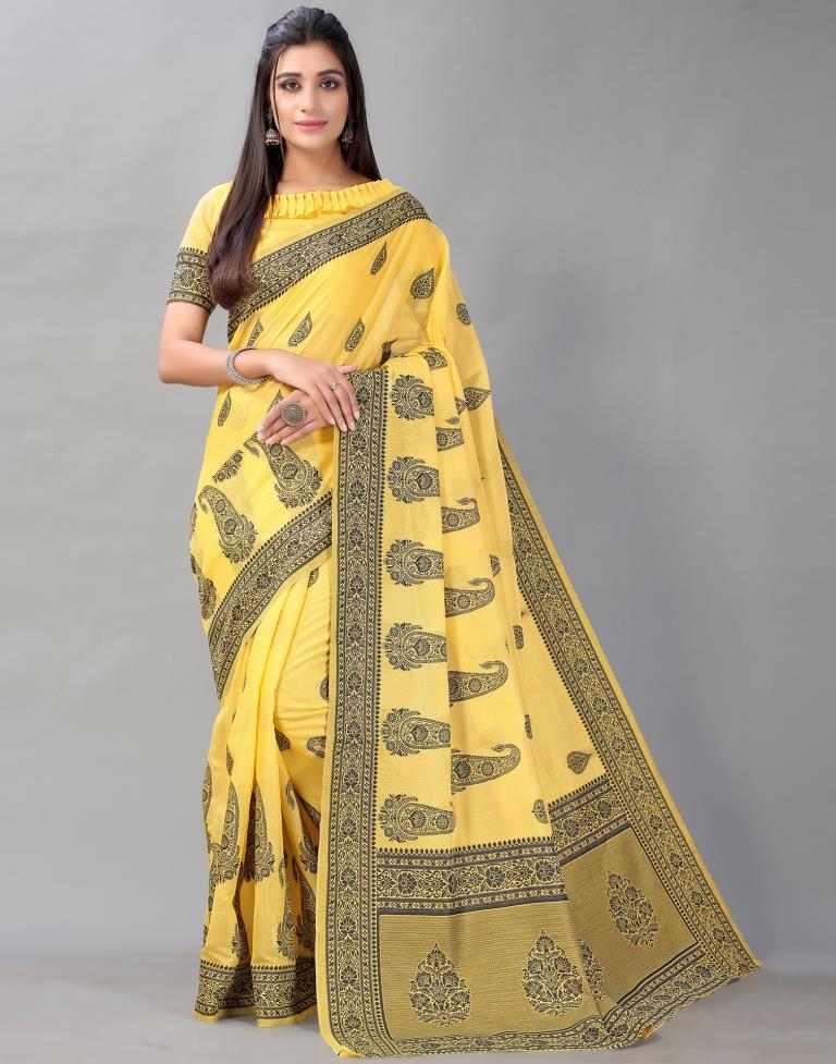 Yellow Cotton Saree | Sudathi