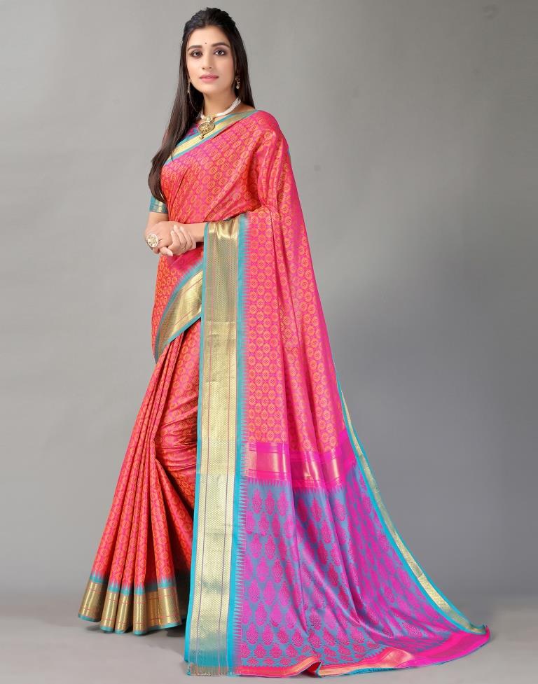 Rani Pink Banarasi Silk Saree