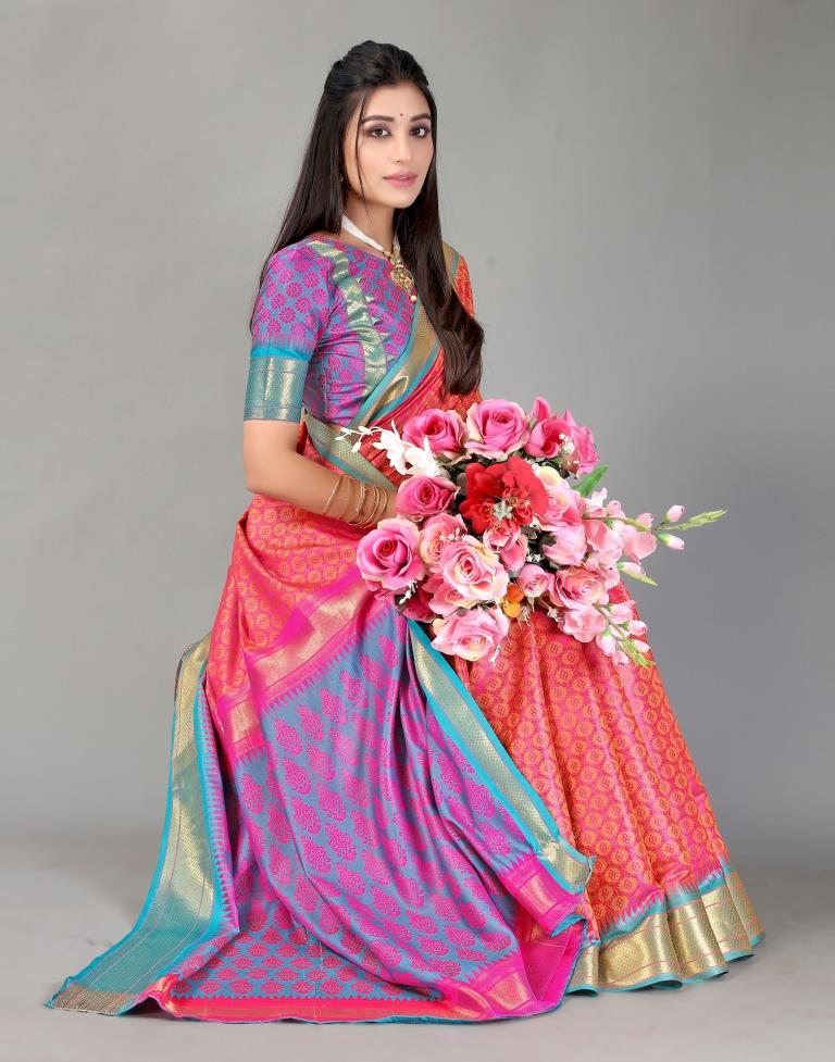Rani Pink Banarasi Silk Saree