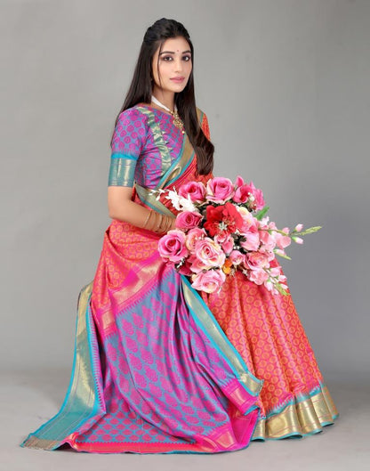 Rani Pink Banarasi Silk Saree