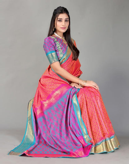 Rani Pink Banarasi Silk Saree