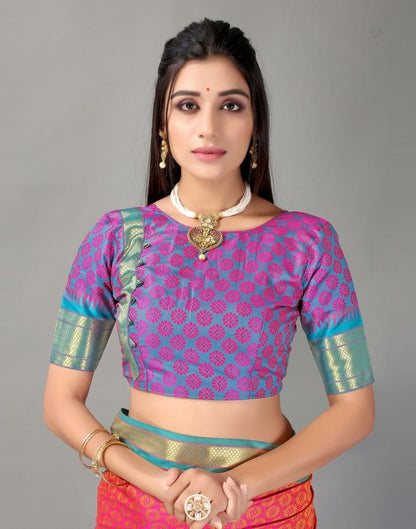 Rani Pink Banarasi Silk Saree