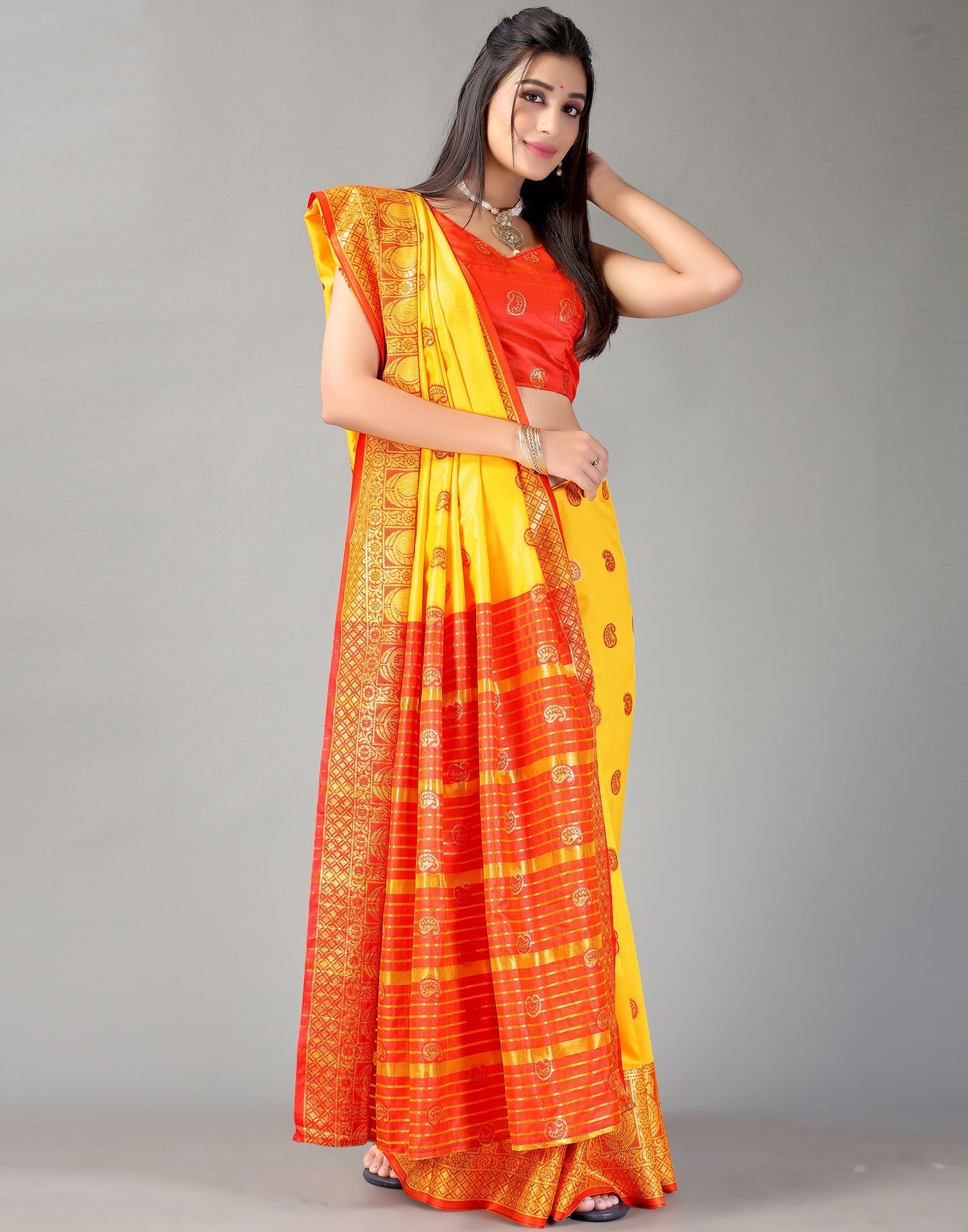 Turmeric Yellow Silk Saree | Sudathi