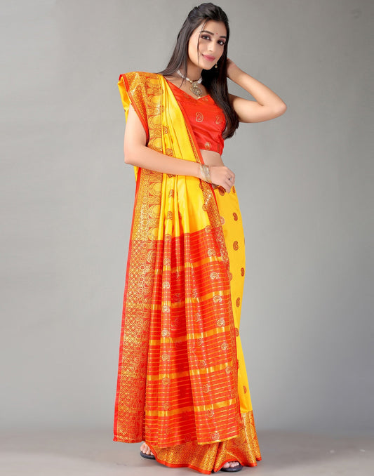 Turmeric Yellow Silk Saree | Sudathi