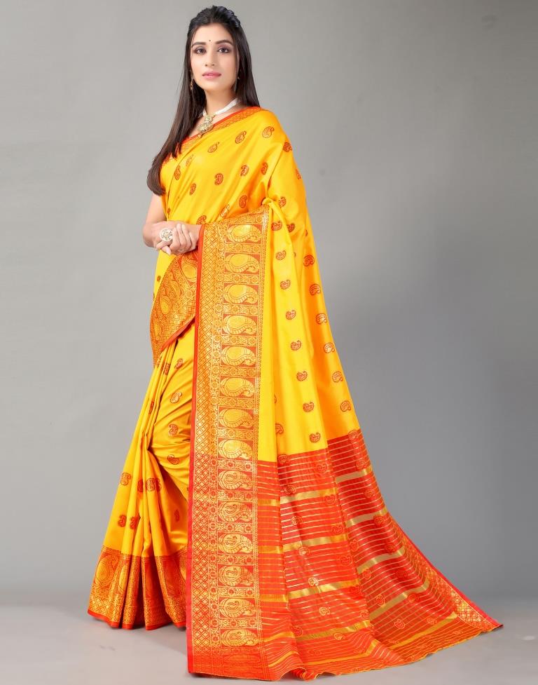 Turmeric Yellow Silk Saree | Sudathi