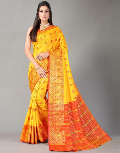 Turmeric Yellow Silk Saree | Sudathi