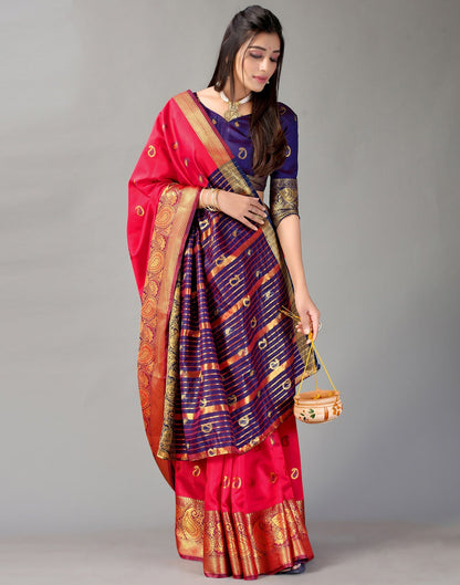 Cherry Red Silk Saree | Sudathi