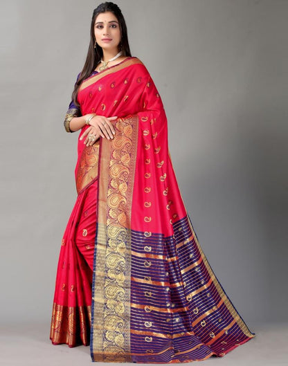 Cherry Red Silk Saree | Sudathi