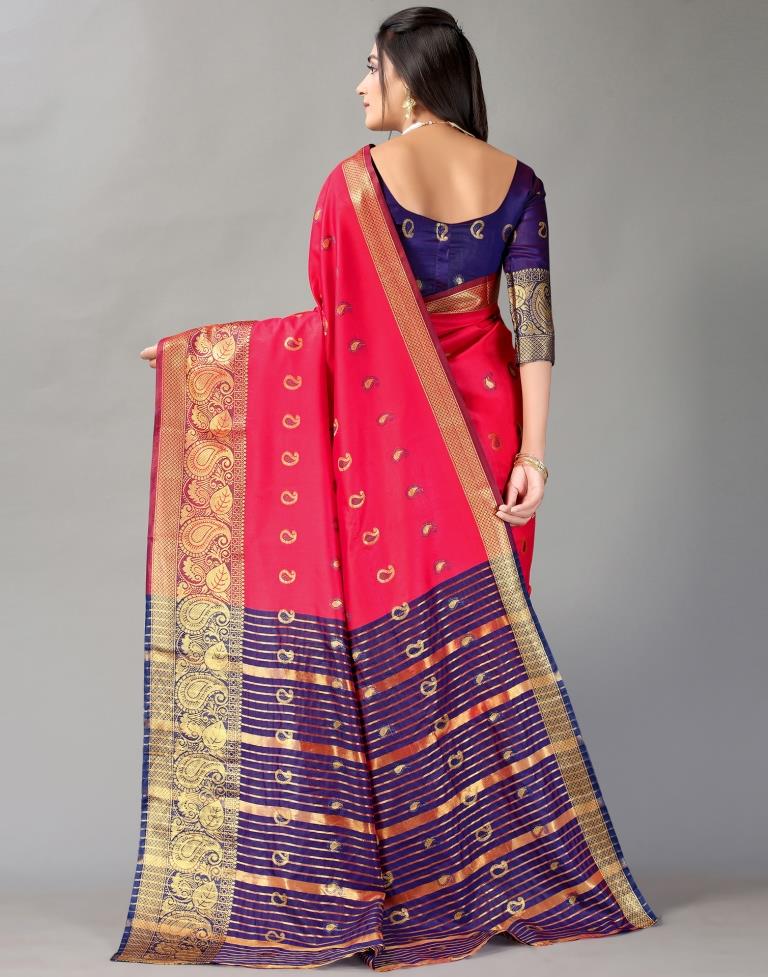 Cherry Red Silk Saree | Sudathi