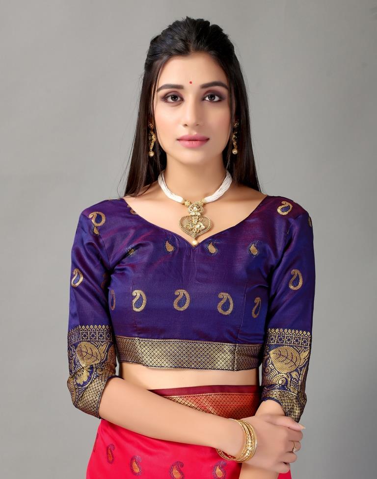 Cherry Red Silk Saree | Sudathi