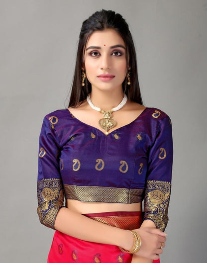 Cherry Red Silk Saree | Sudathi