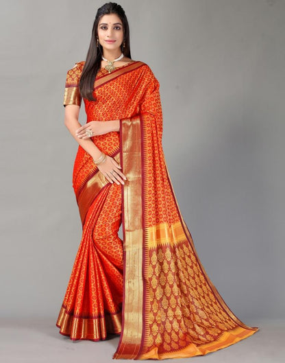 Orange Silk Saree | Sudathi