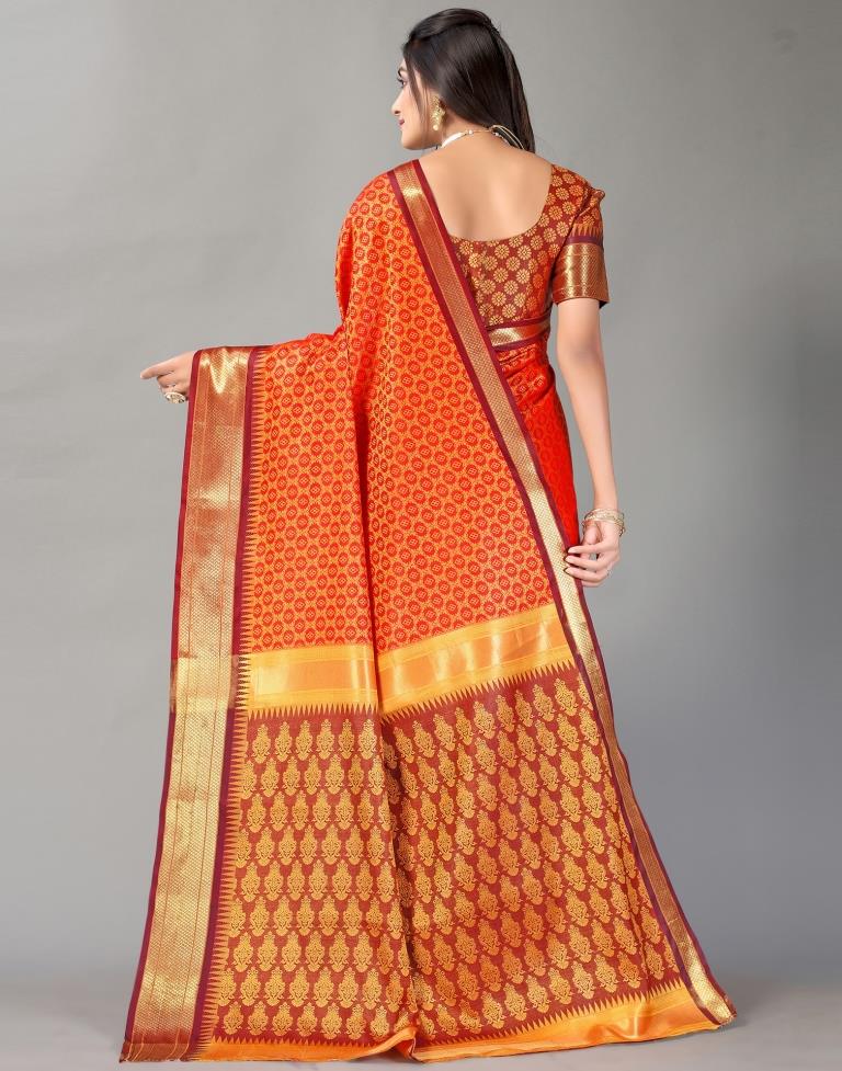Orange Silk Saree | Sudathi