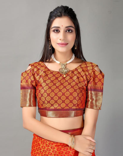 Orange Silk Saree | Sudathi