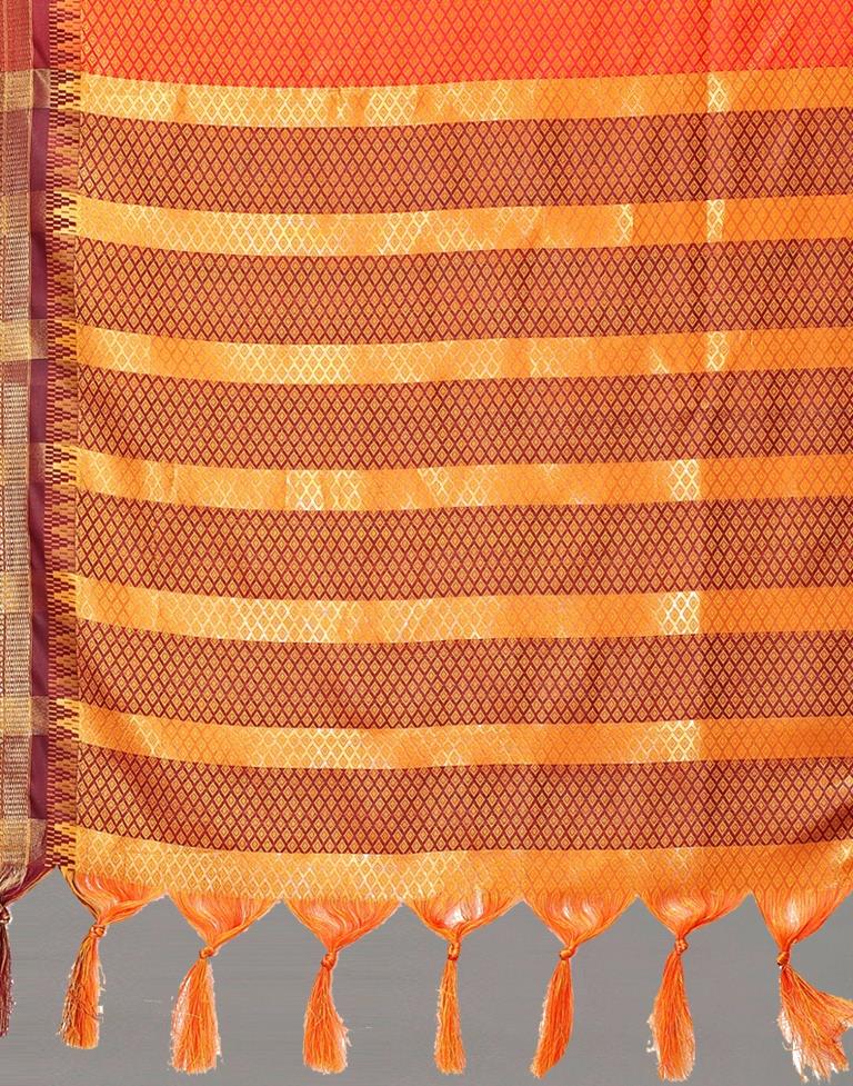 Orange Woven Silk Saree | Sudathi