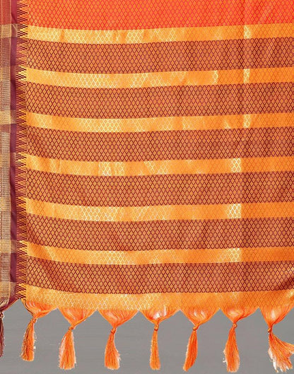 Orange Woven Silk Saree | Sudathi