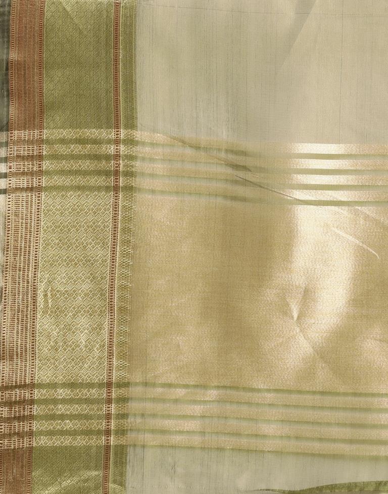 Olive Green Organza Saree | Sudathi
