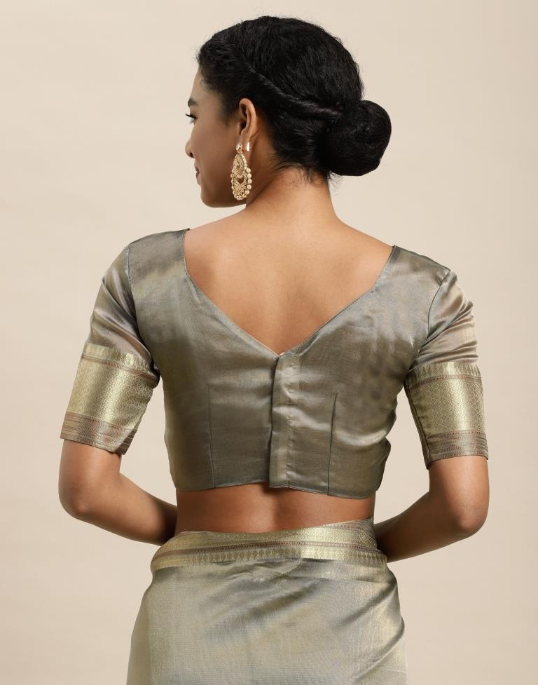 Steel Grey Organza Saree | Sudathi