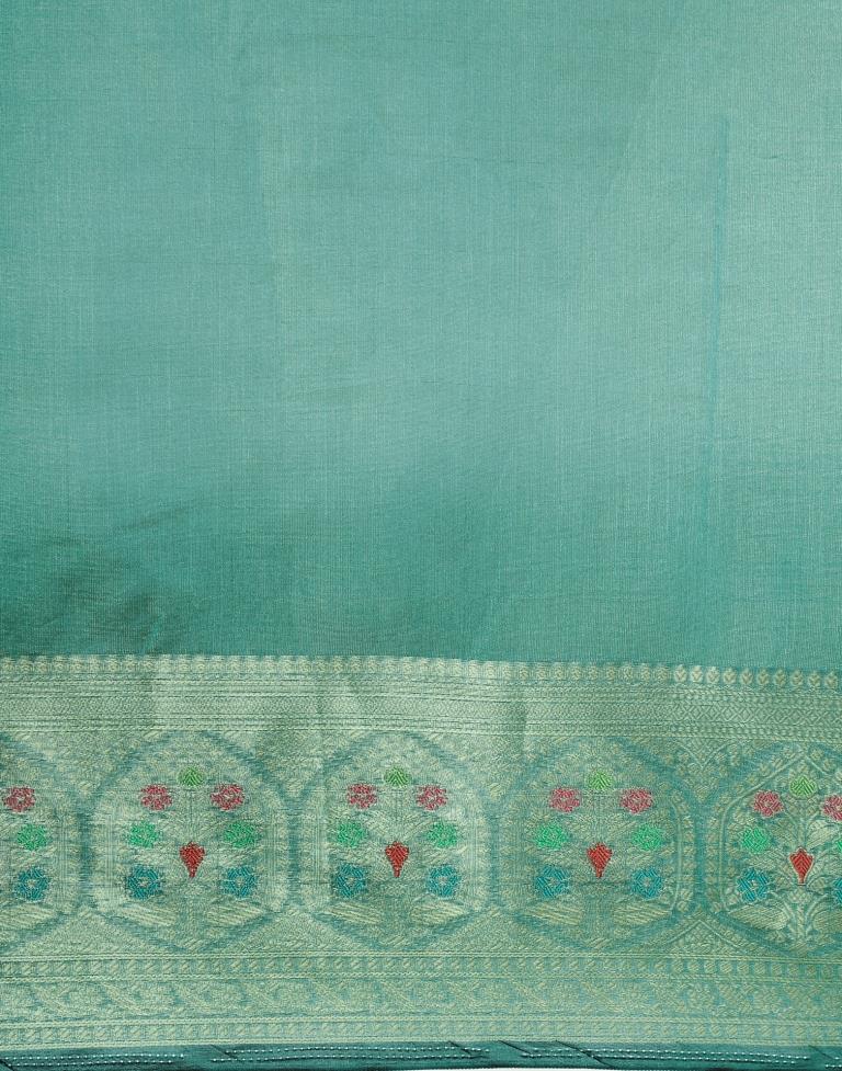 Peacock Green Organza Saree | Sudathi
