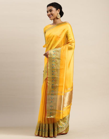 Mustard Yellow Organza Saree | Sudathi