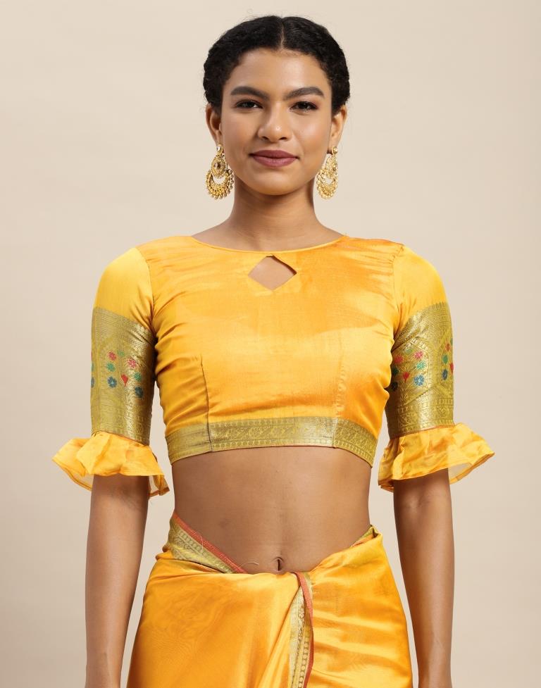 Mustard Yellow Organza Saree | Sudathi