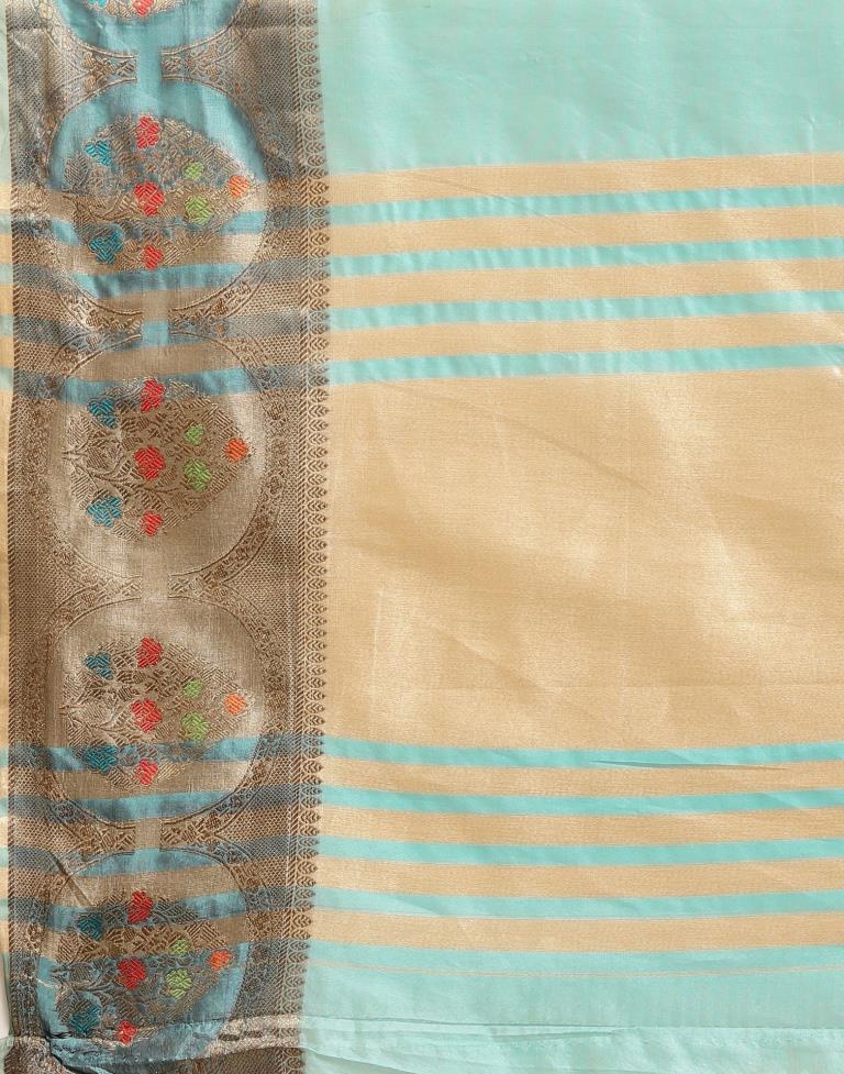 Aqua Blue Organza Saree | Sudathi