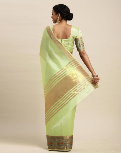 Pista Green Organza Saree | Sudathi