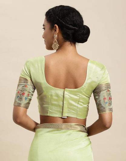 Pista Green Organza Saree | Sudathi