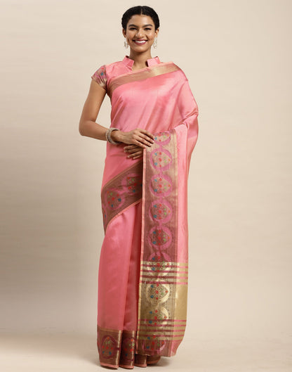 Rose Pink Organza Saree | Sudathi