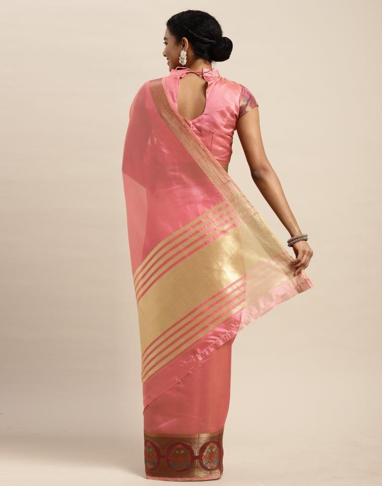 Rose Pink Organza Saree | Sudathi