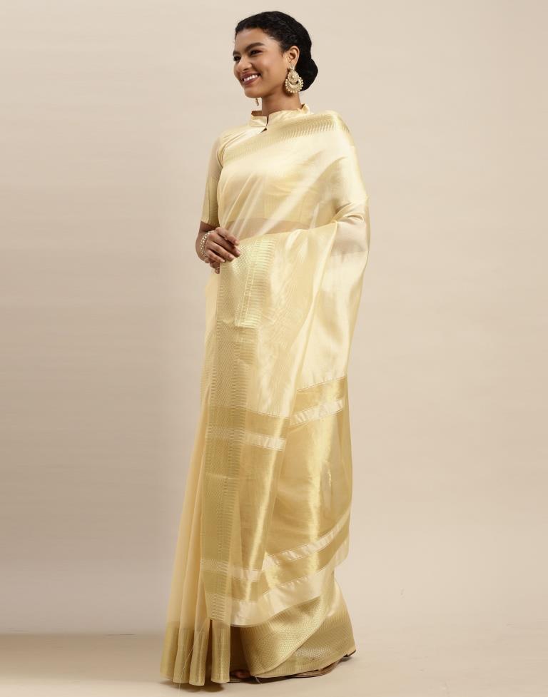 Cream Organza Saree | Sudathi