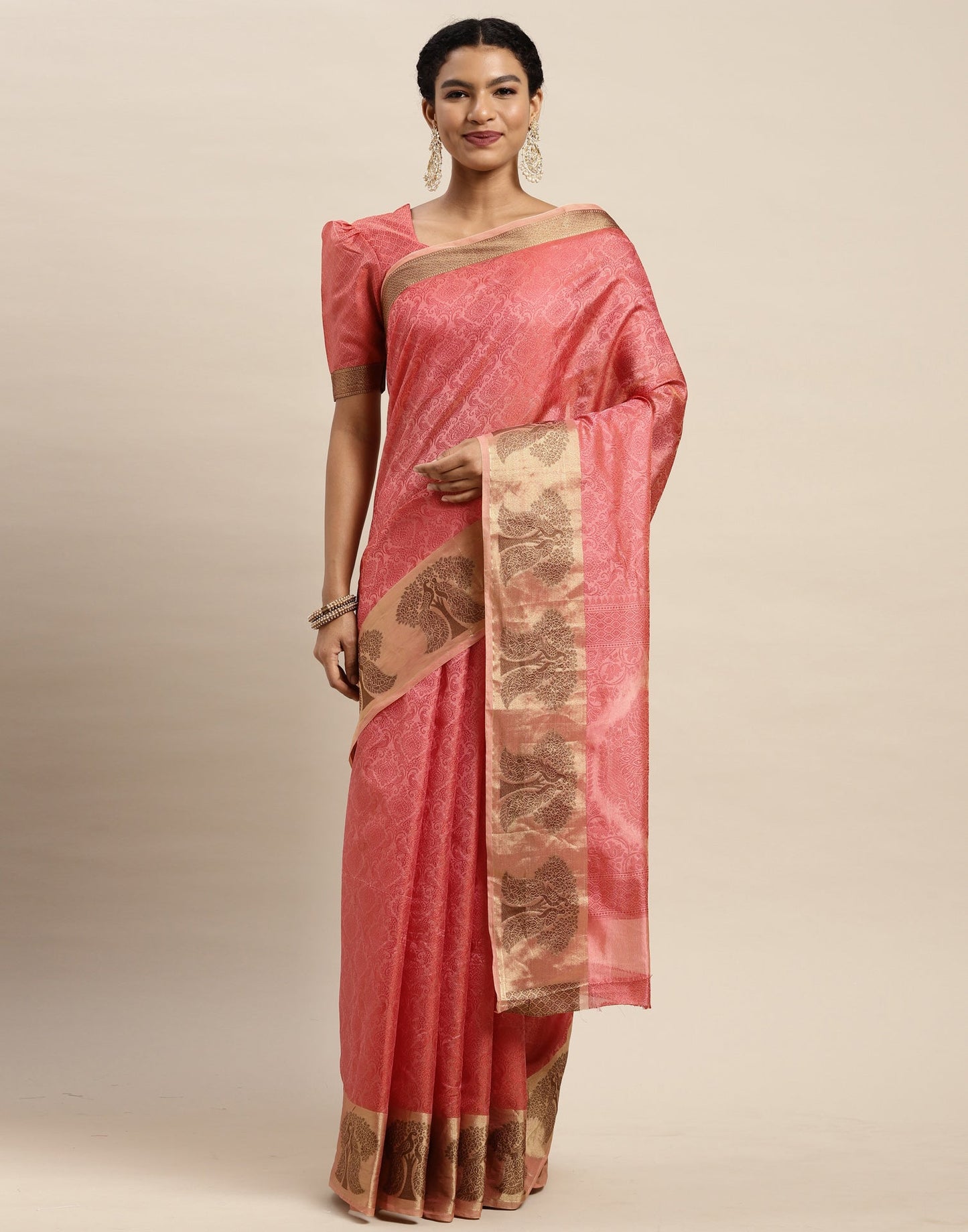 Rose Pink Organza Saree | Sudathi