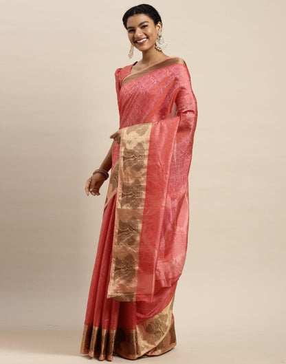 Rose Pink Organza Saree | Sudathi