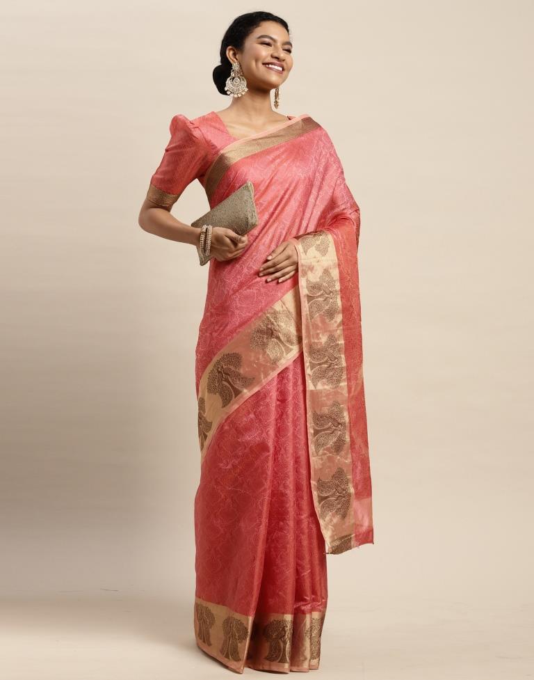 Rose Pink Organza Saree | Sudathi
