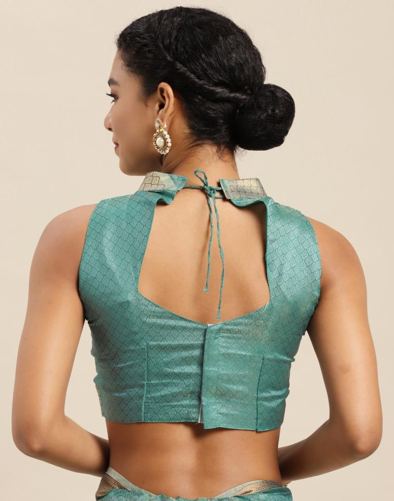 Aqua Green Organza Saree | Sudathi