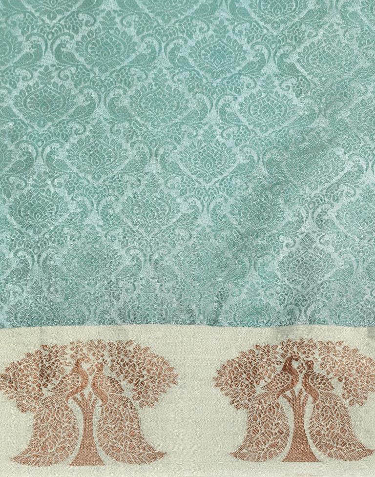 Aqua Green Organza Saree | Sudathi