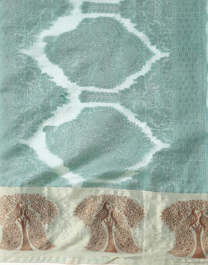 Aqua Green Organza Saree | Sudathi