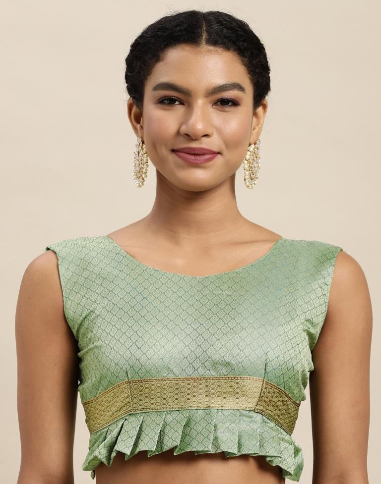 Pista Green Organza Saree | Sudathi