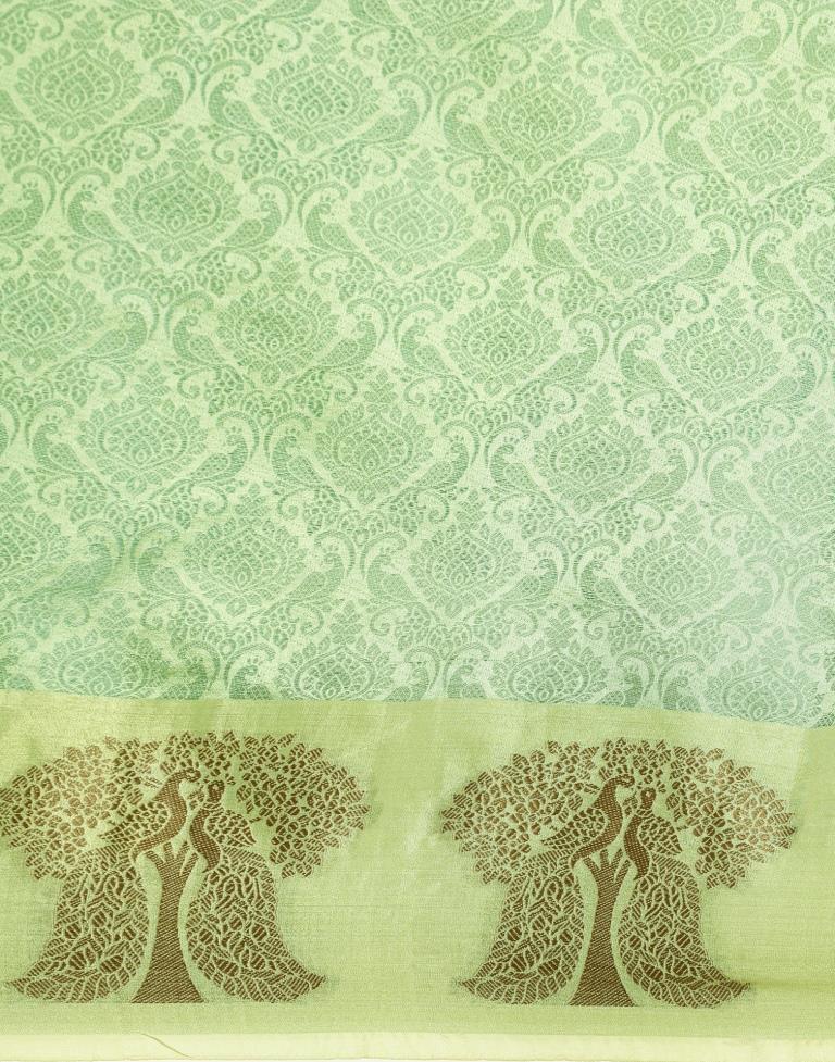Pista Green Organza Saree | Sudathi