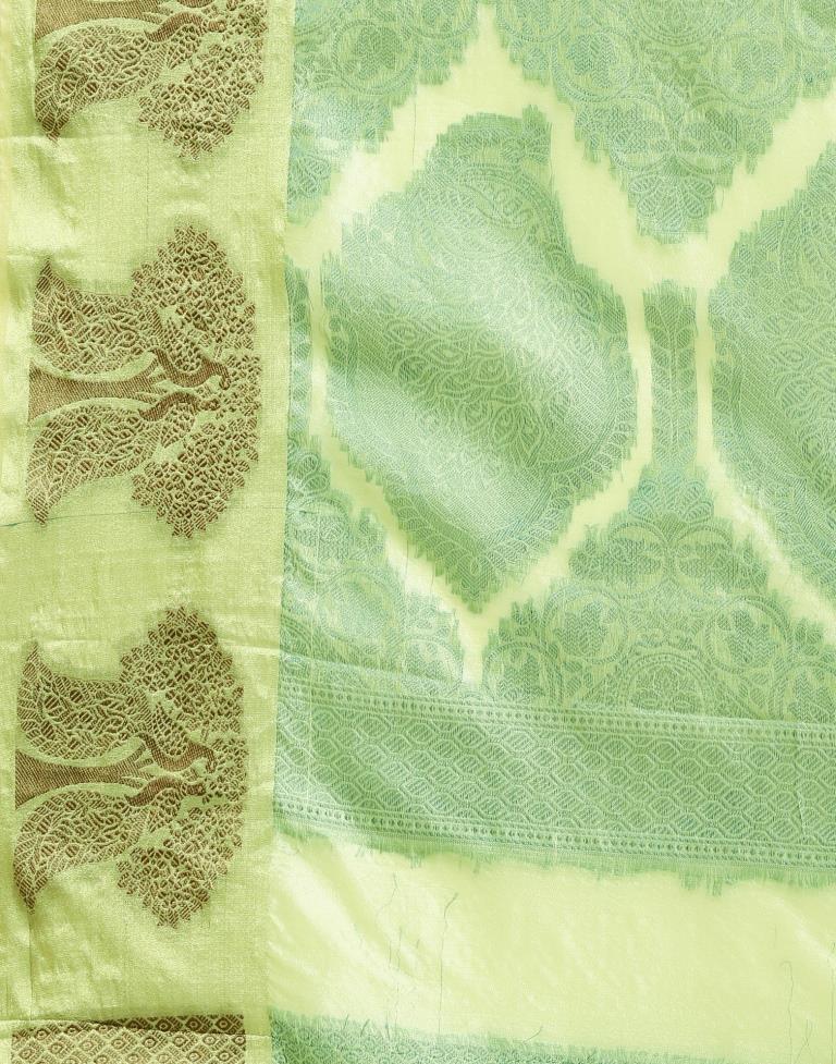 Pista Green Organza Saree | Sudathi
