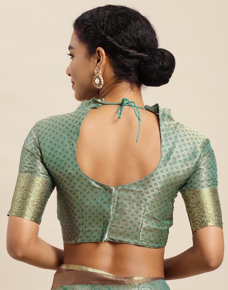 Rama Green Organza Saree | Sudathi