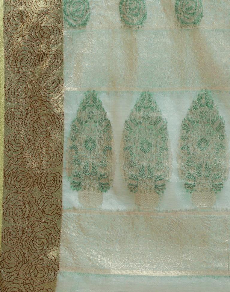 Rama Green Organza Saree | Sudathi